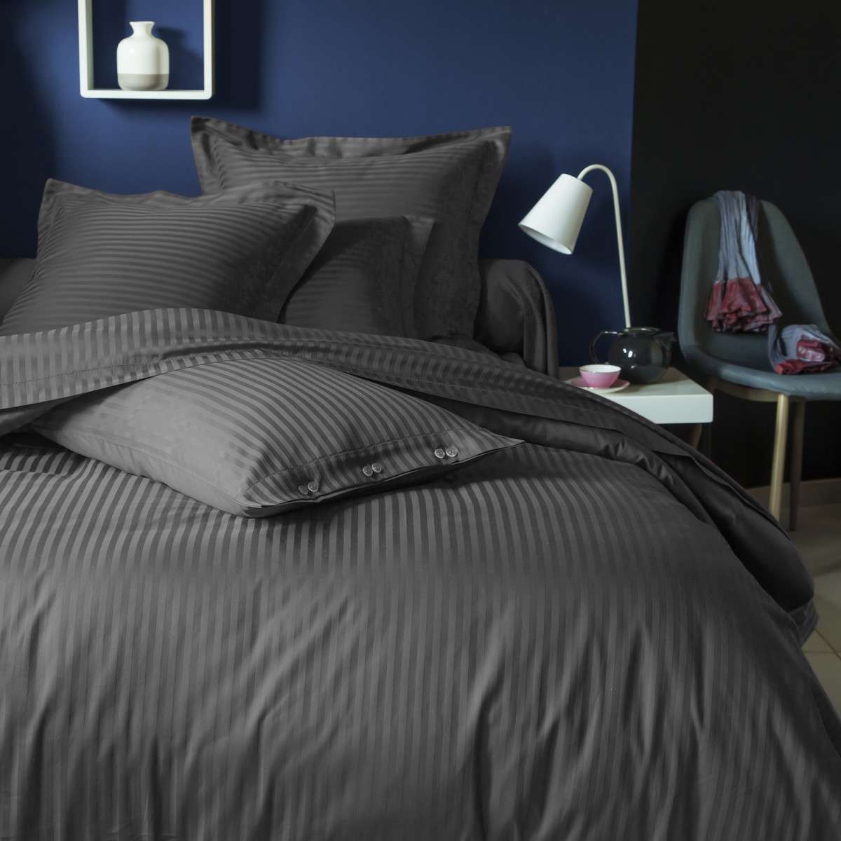 Satin Couture bed linen set grey | Bed linen | Tradition des Vosges