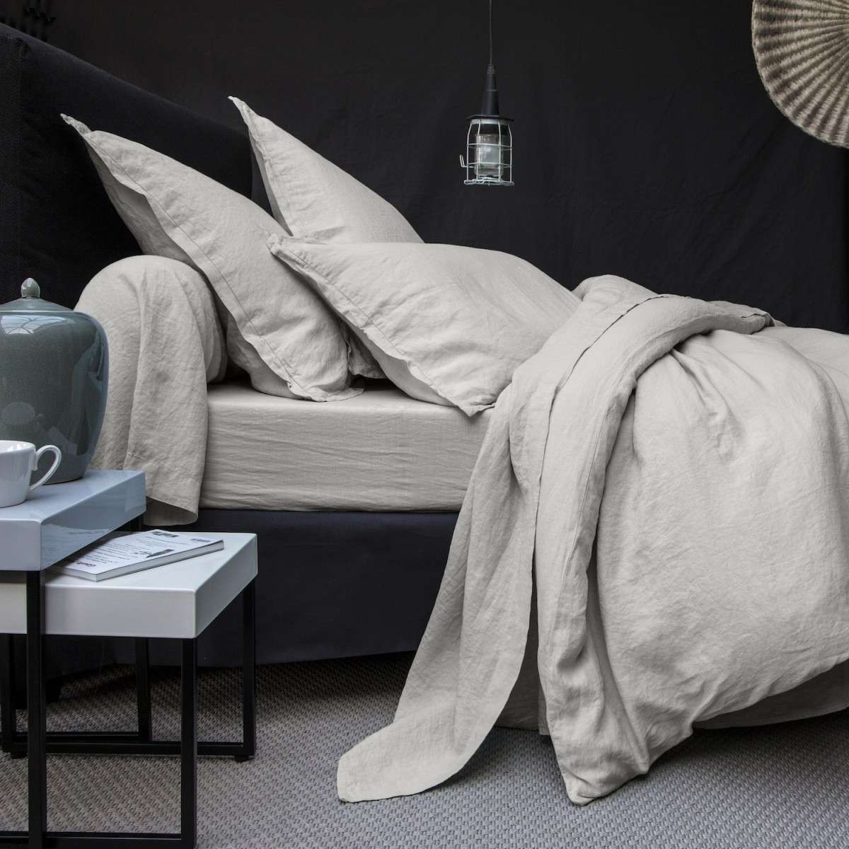 Washed cotton bed linen set beige | Bed linen | Tradition des Vosges