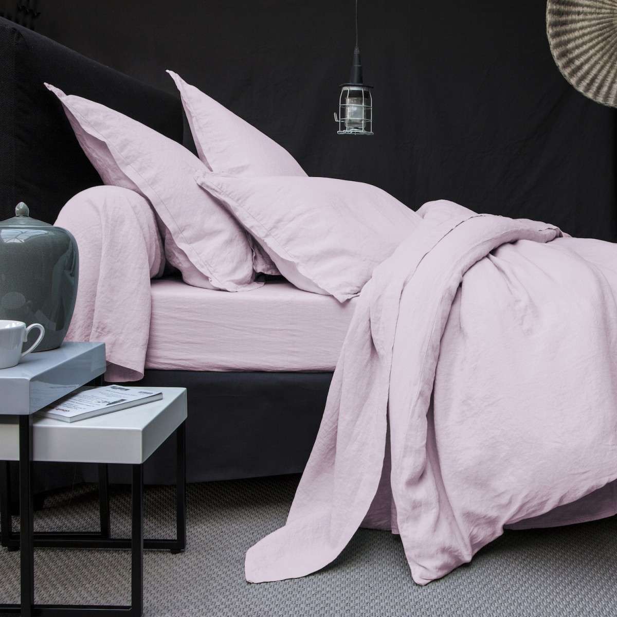 Washed cotton bed linen set pink | Bed linen | Tradition des Vosges