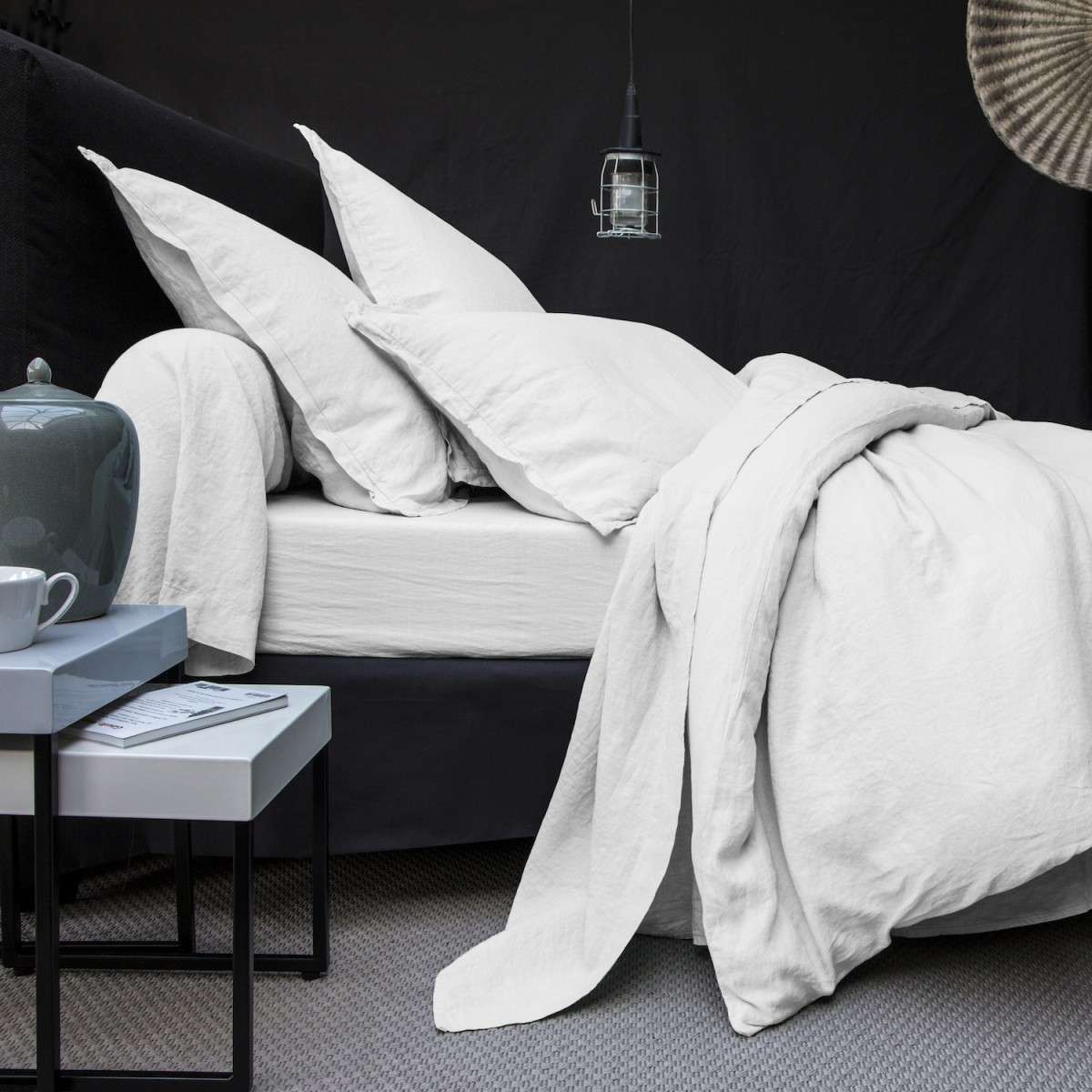 Washed cotton bed linen set white | Bed linen | Tradition des Vosges