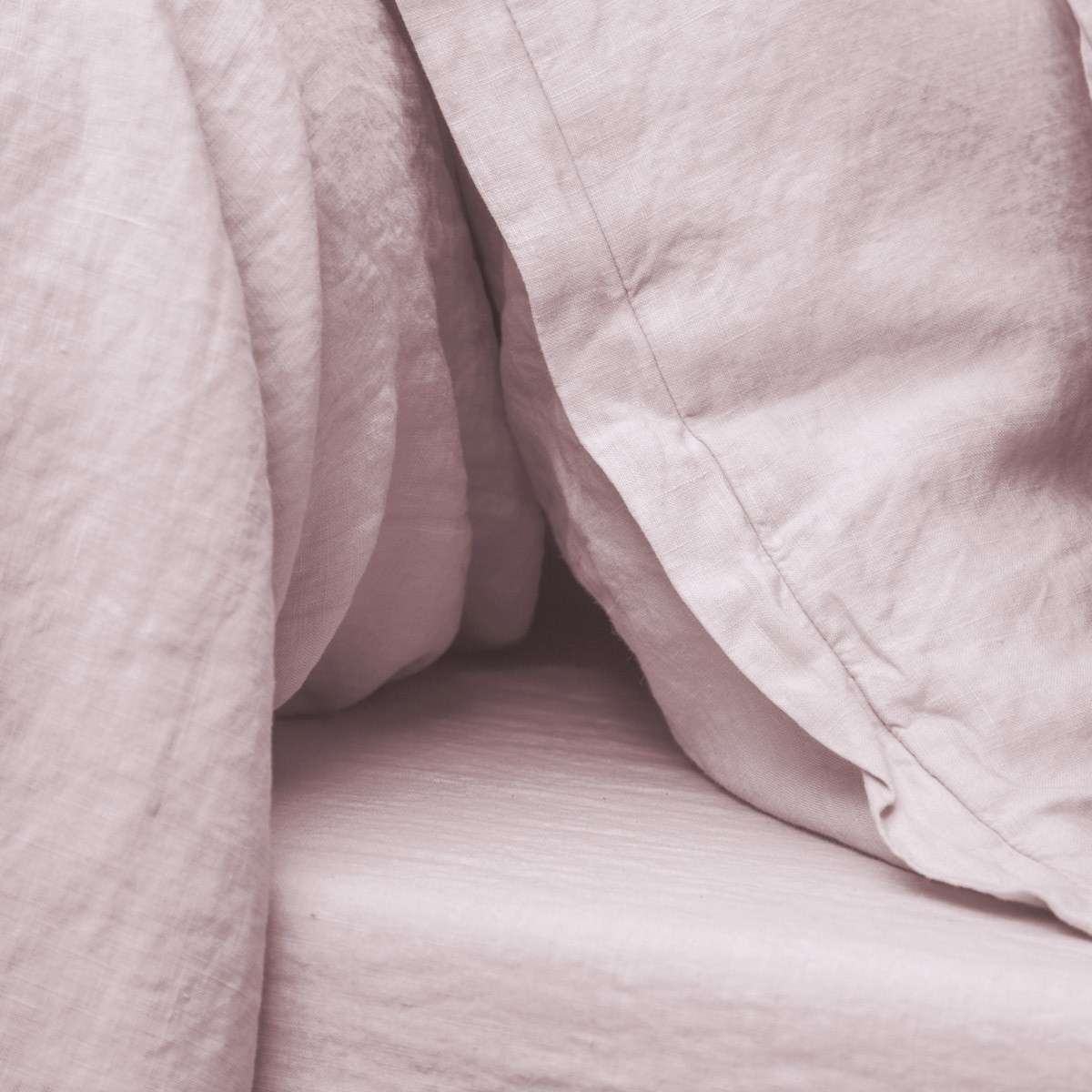 Fitted Sheet Washed Linen pink | Linge de lit | Tradition des Vosges