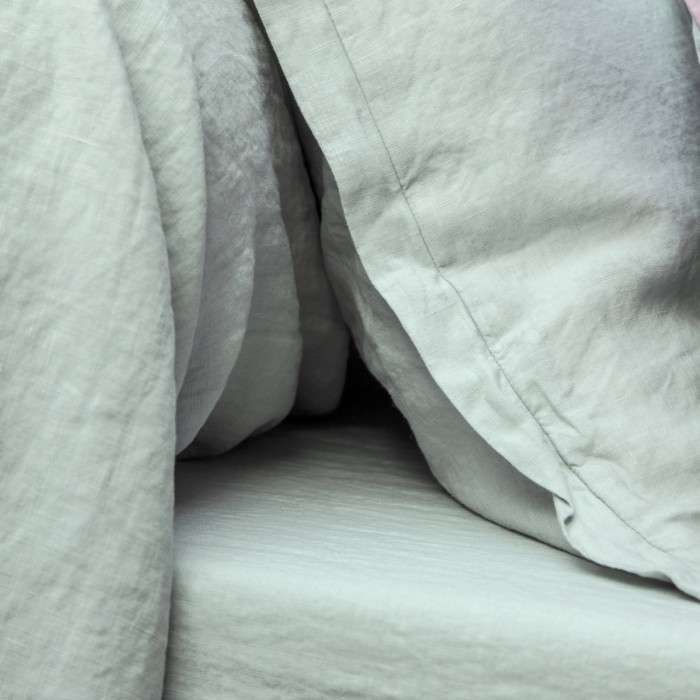 Fitted Sheet Washed Linen white | Linge de lit | Tradition des Vosges